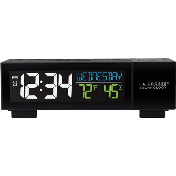 Pop-Up Bar Projection Alarm Clock with USB Charging Port, 6.51" L x 2.56" W - Picture 4 of 6